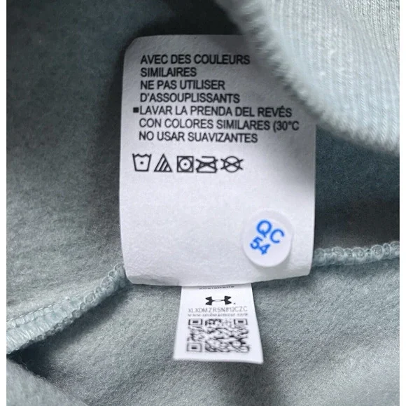 Under Armour Rival Fleece Wrap Neck Pullover Green Gray Speckled Womens Medium - Picture 9 of 15